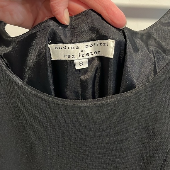 Andrea Polizzi for Rex Lester Black Column Gown With Rhinestone Zipper Sides - Picture 10 of 11